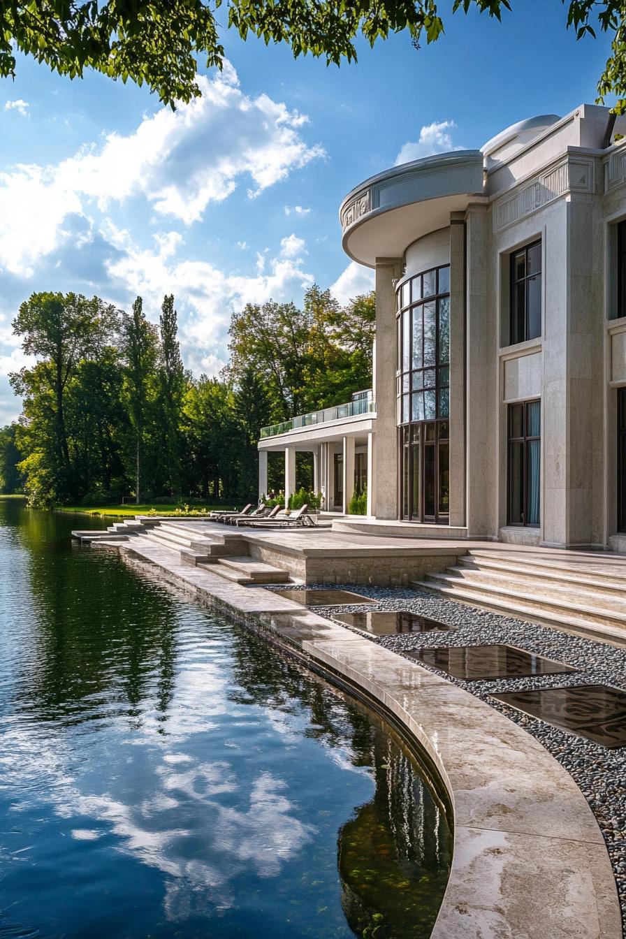 luxury art deco mansion lake front