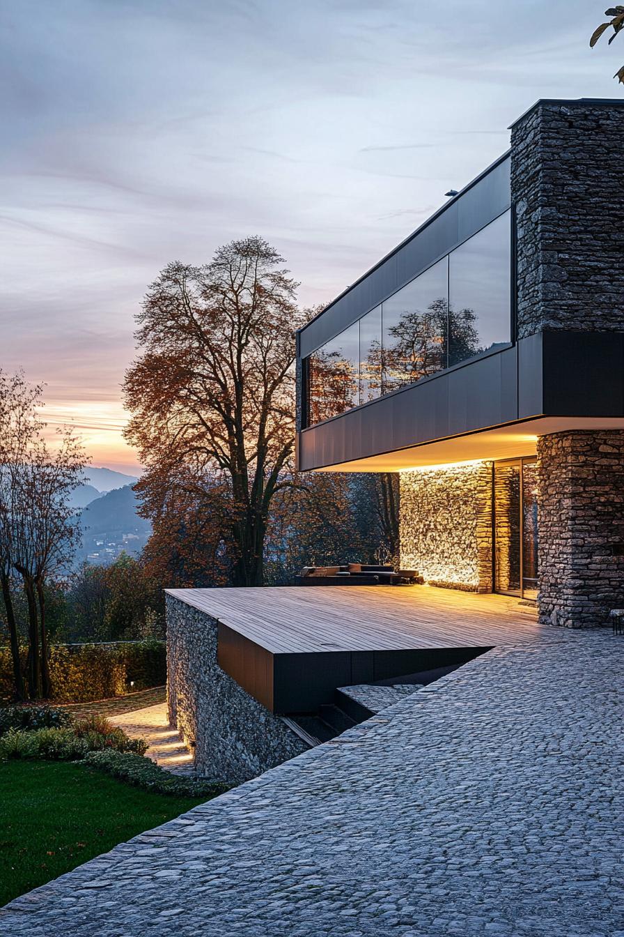 modern Austrian villa on historical castle 1