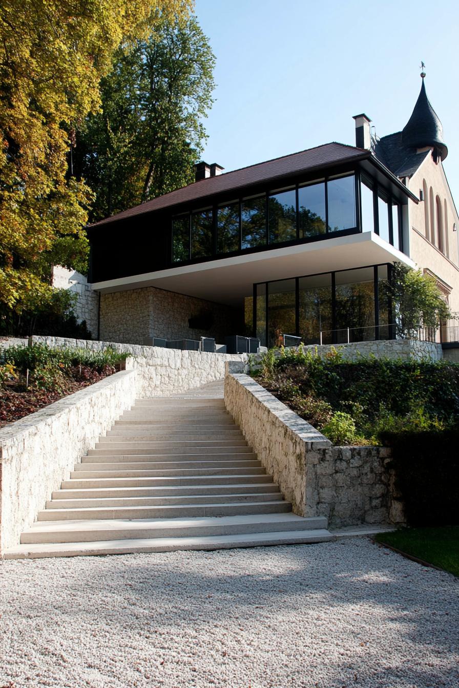 modern Austrian villa on historical castle 2