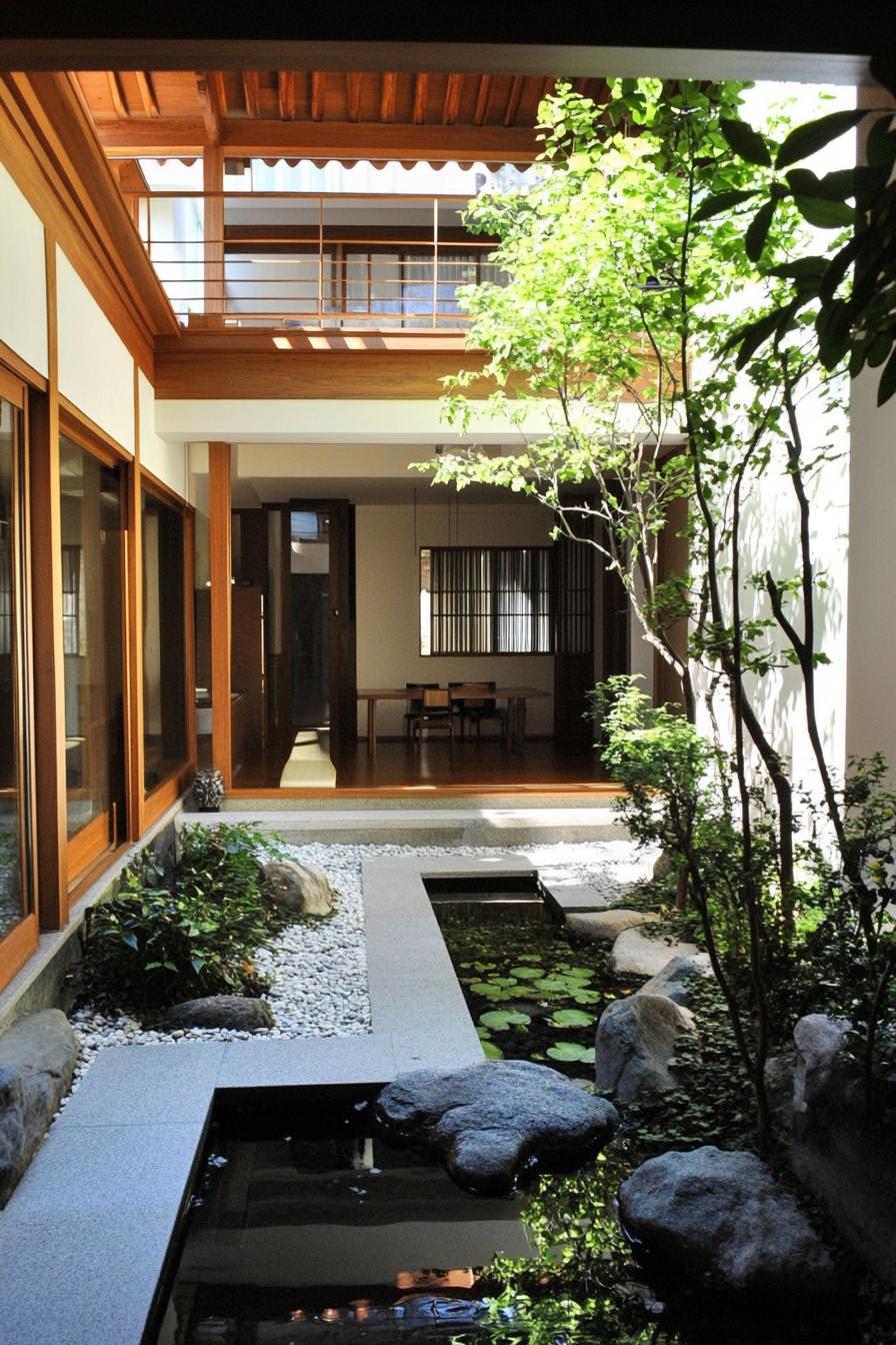 modern Korean home indoor courtyard atrium