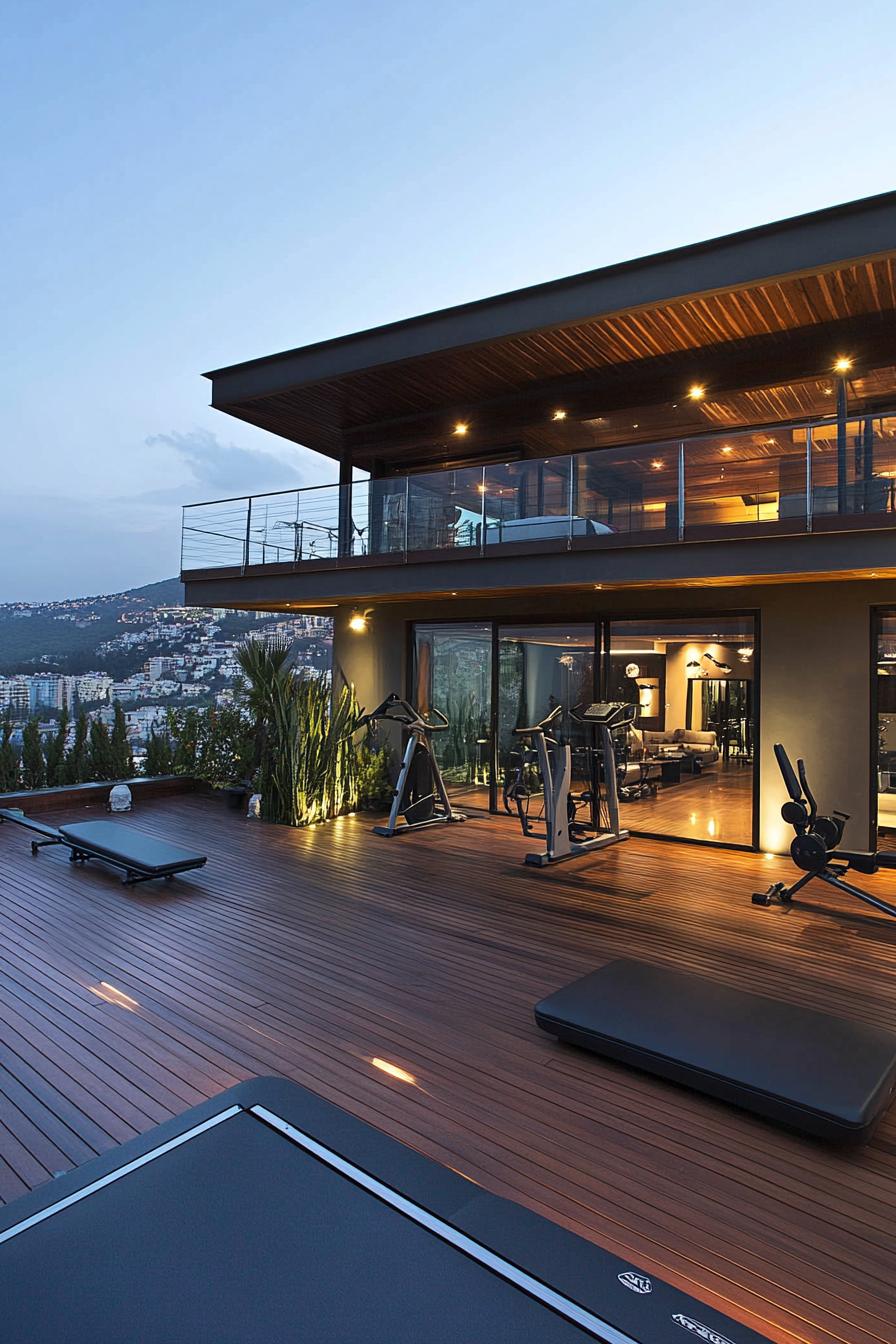 modern house rooftop deck fitness zone 1