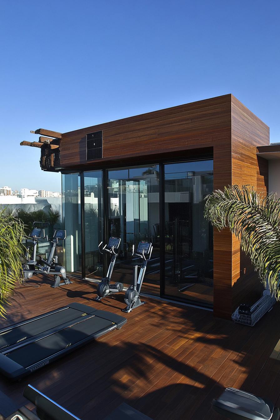 modern house rooftop deck fitness zone 3