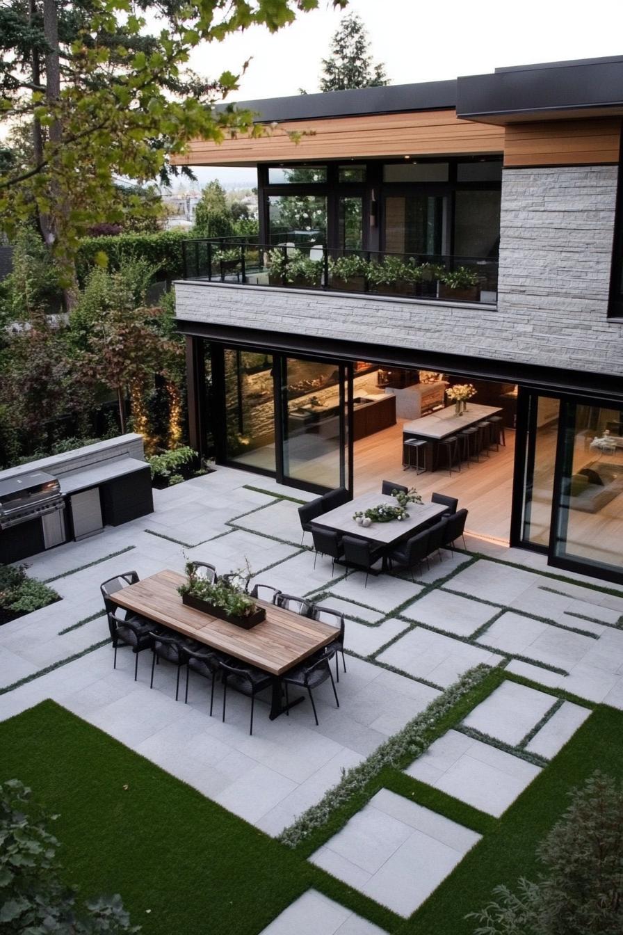 modern house yard with modular outdoor furniture 1