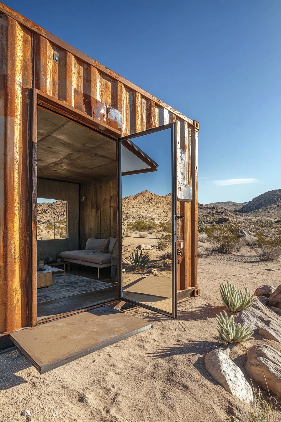 shipping container desert cabin 1