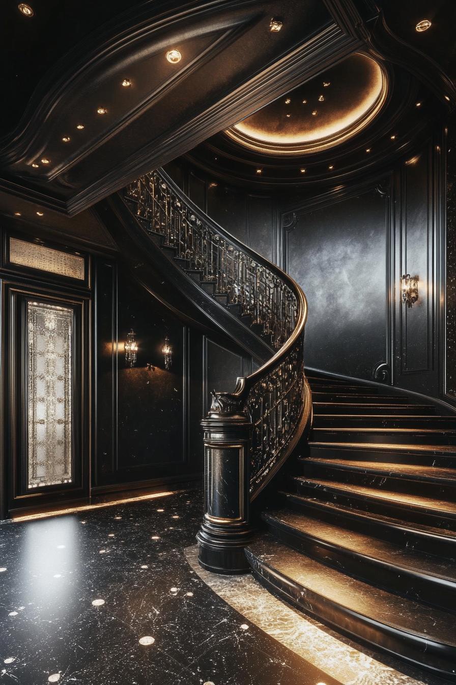 dark art deco luxury mansion 2