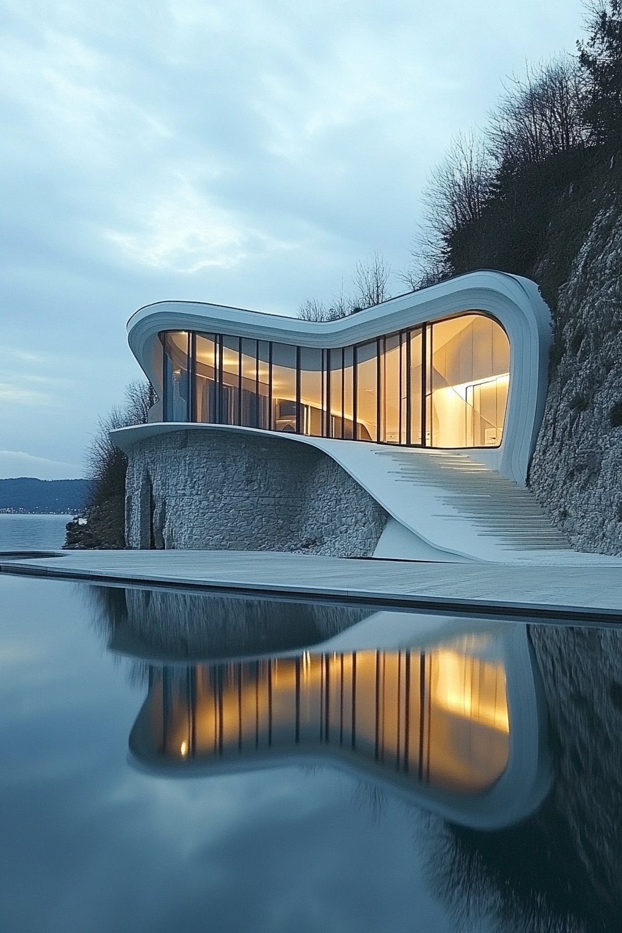 lakeside house futuristic 2