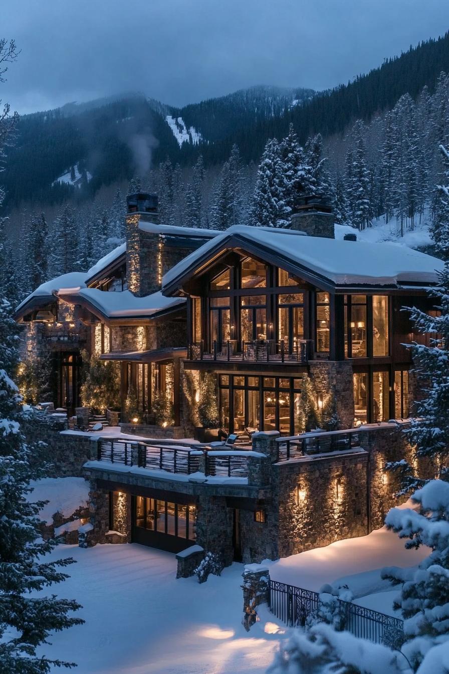 luxury alpine mansion with private ski slopes 1