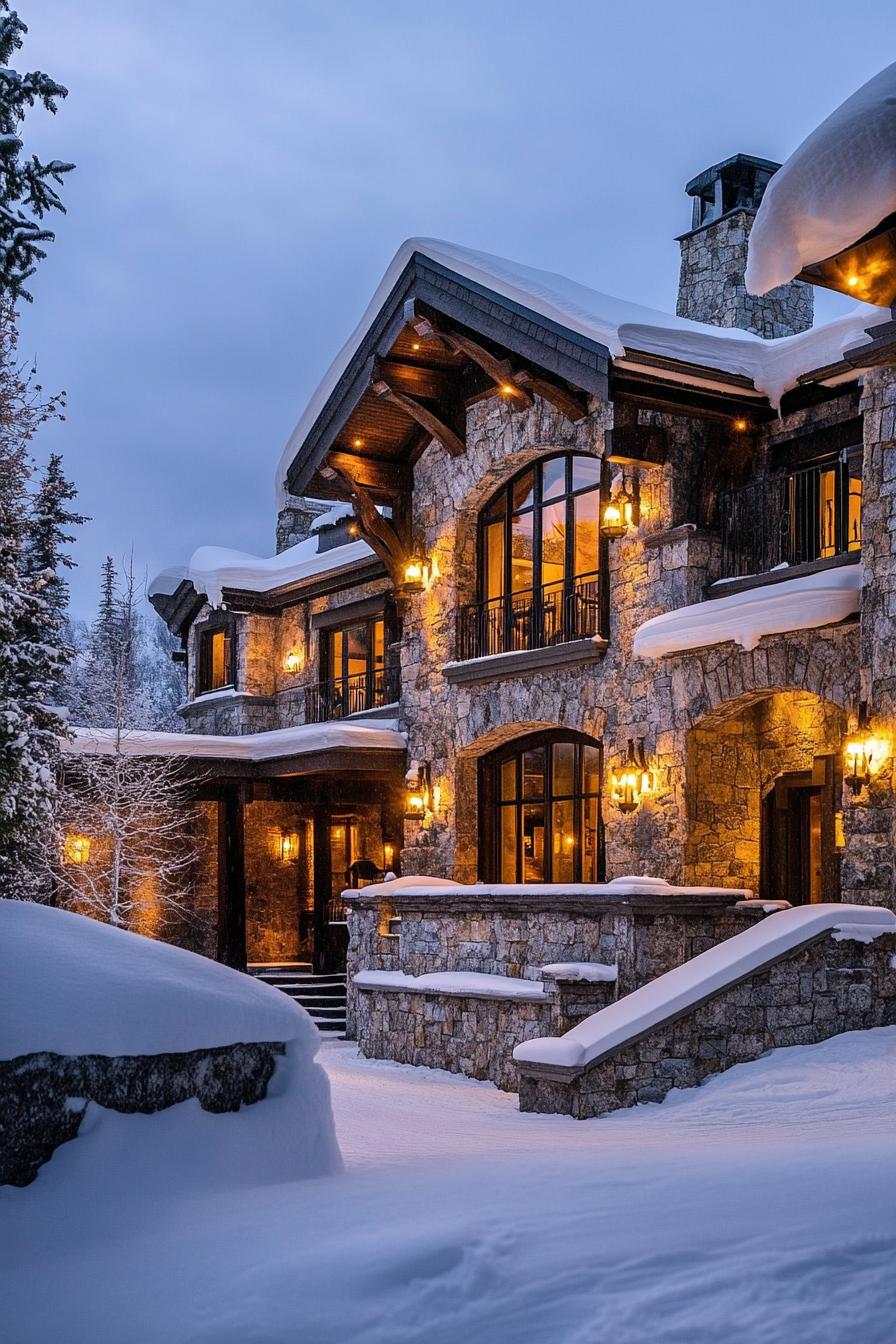 luxury alpine mansion with private ski slopes 2