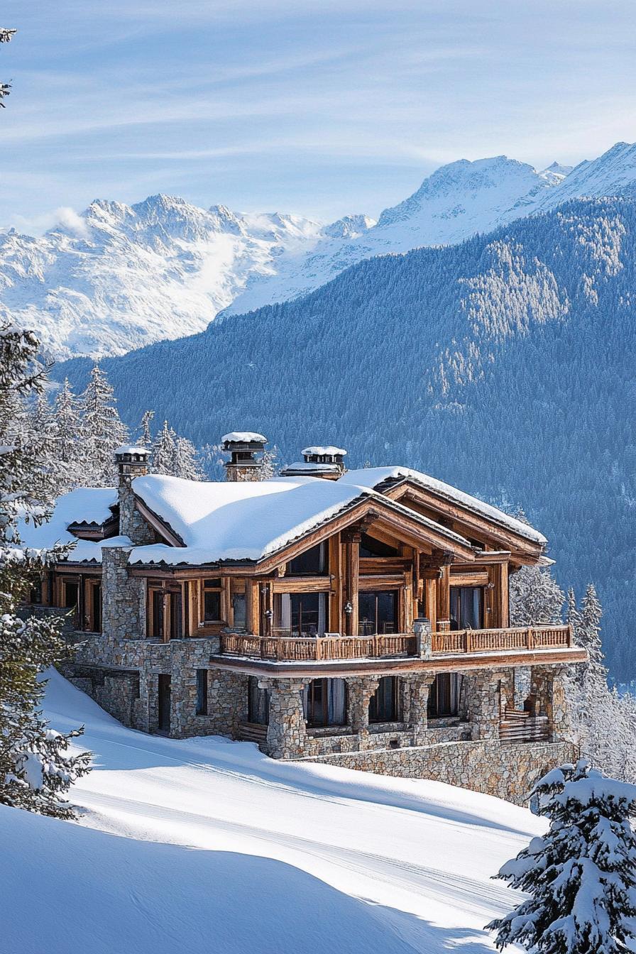 luxury alpine mansion with private ski slopes 3