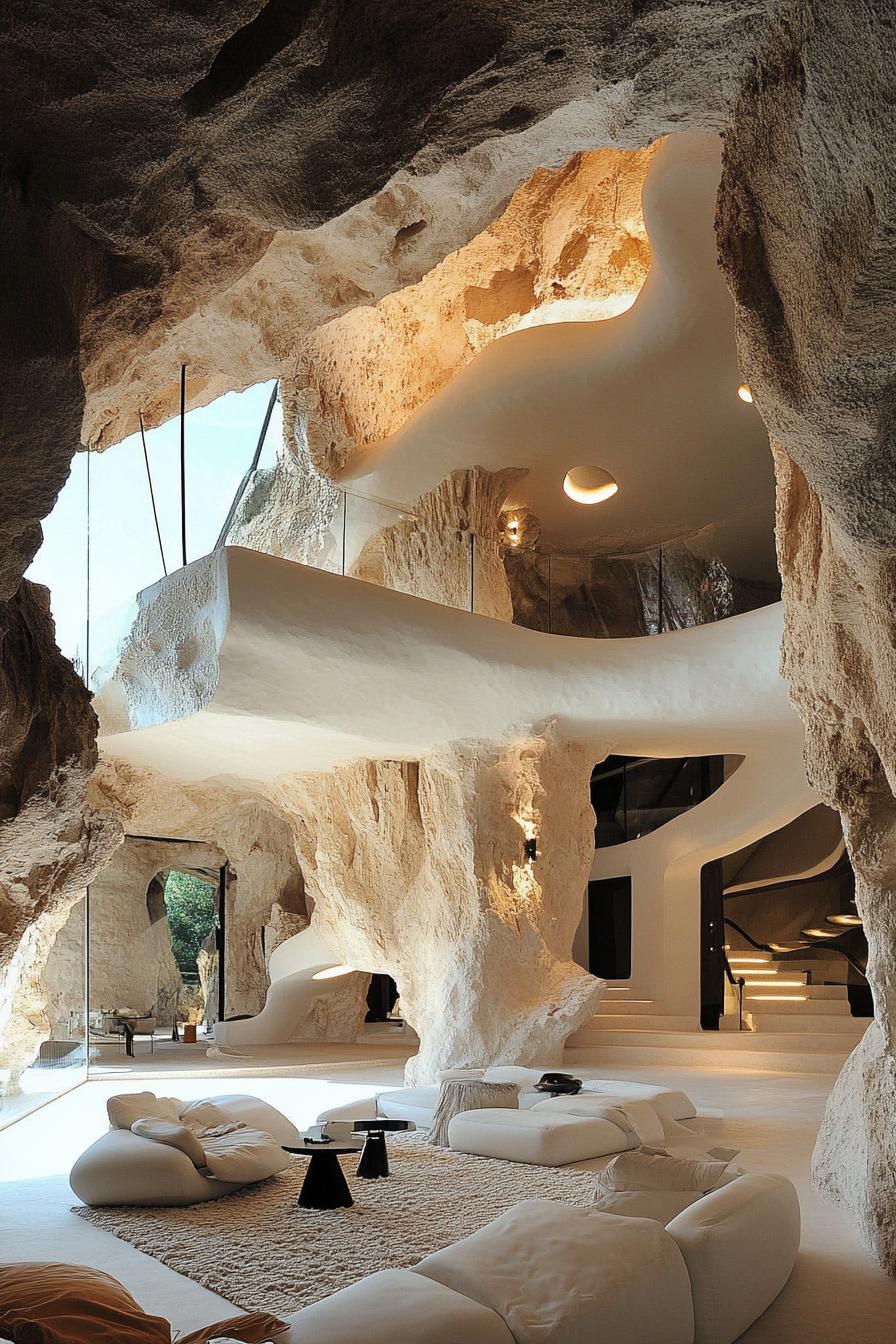 massive modern cave mansion pallace 1