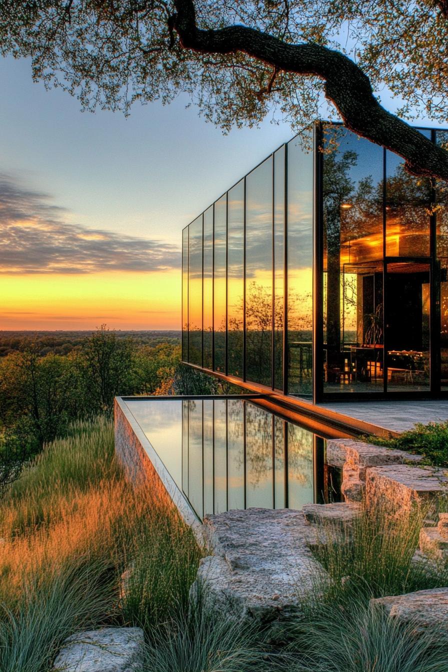 modern glass cube home in stunning savanna landscape 2