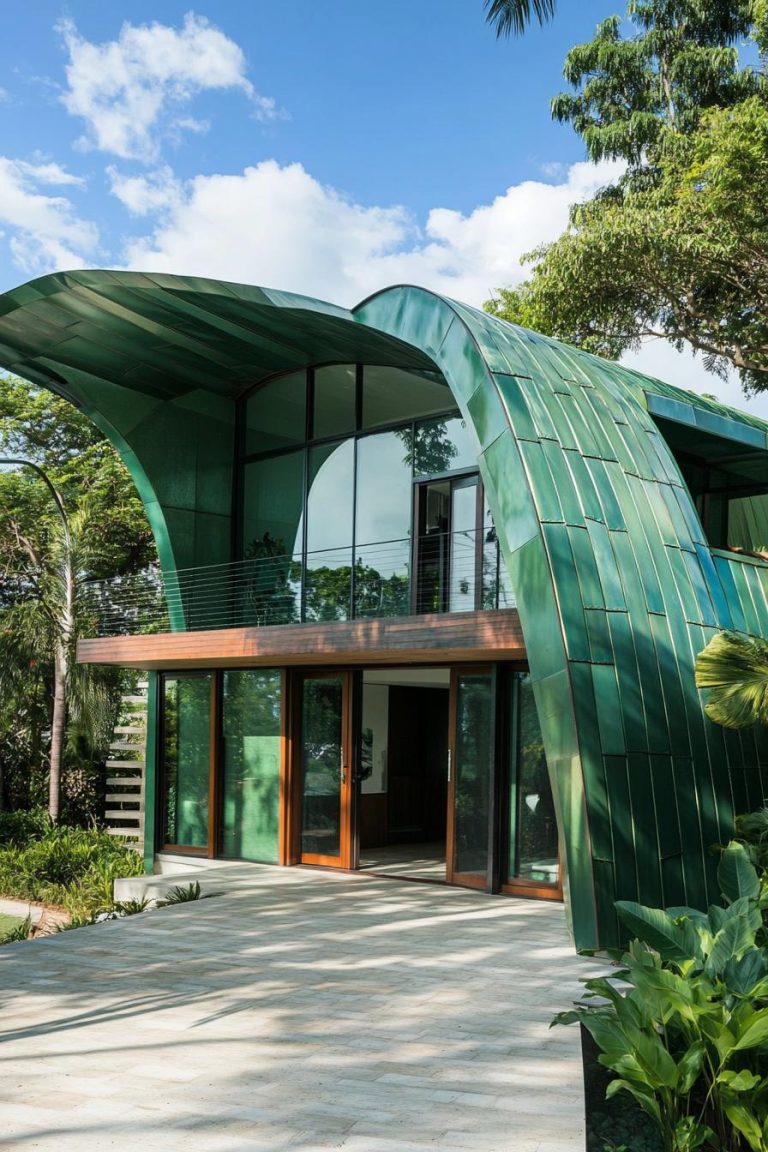 Image showcasing 40 Fresh Green Exterior Houses That Are Also Eco-friendly