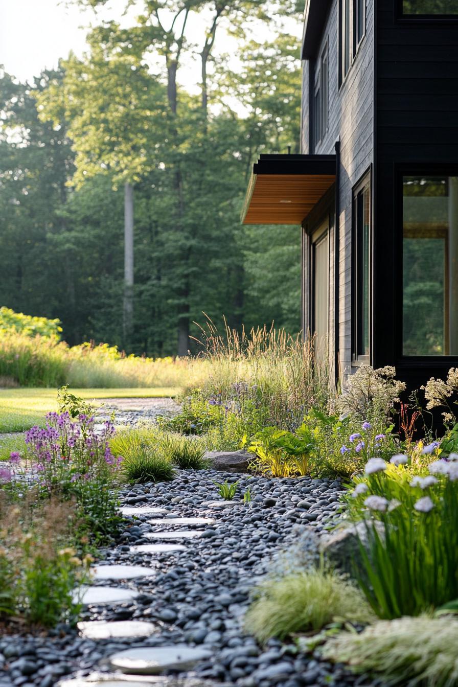 modern house eco friendly rain garden farmhouse meadow landscape 1