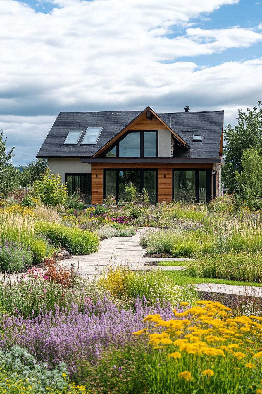 modern house eco friendly rain garden farmhouse meadow landscape