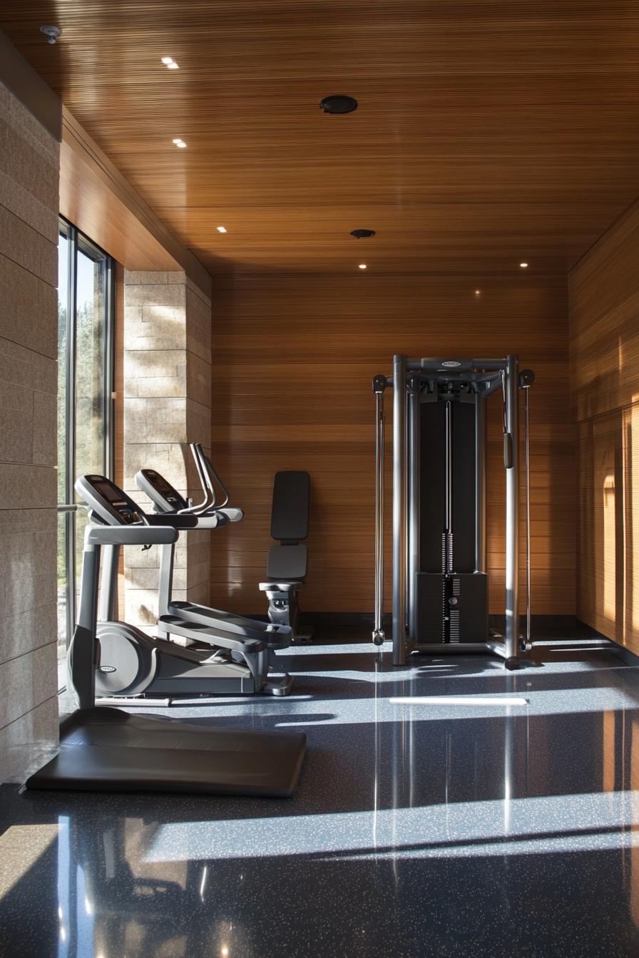 modern suburban mansion gym and spa 1