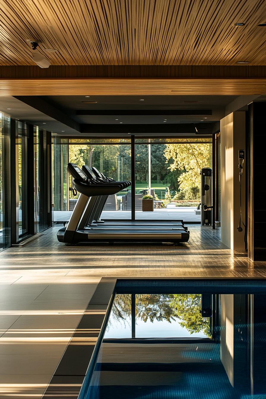 modern suburban mansion gym and spa