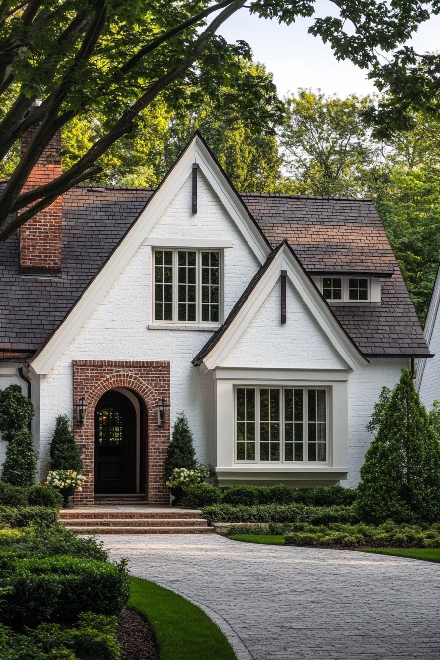 cottage house white facade