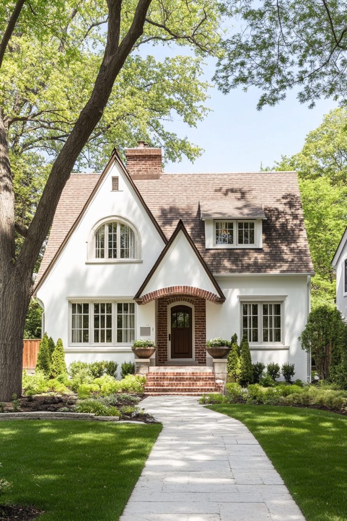 cottage house white facade 3