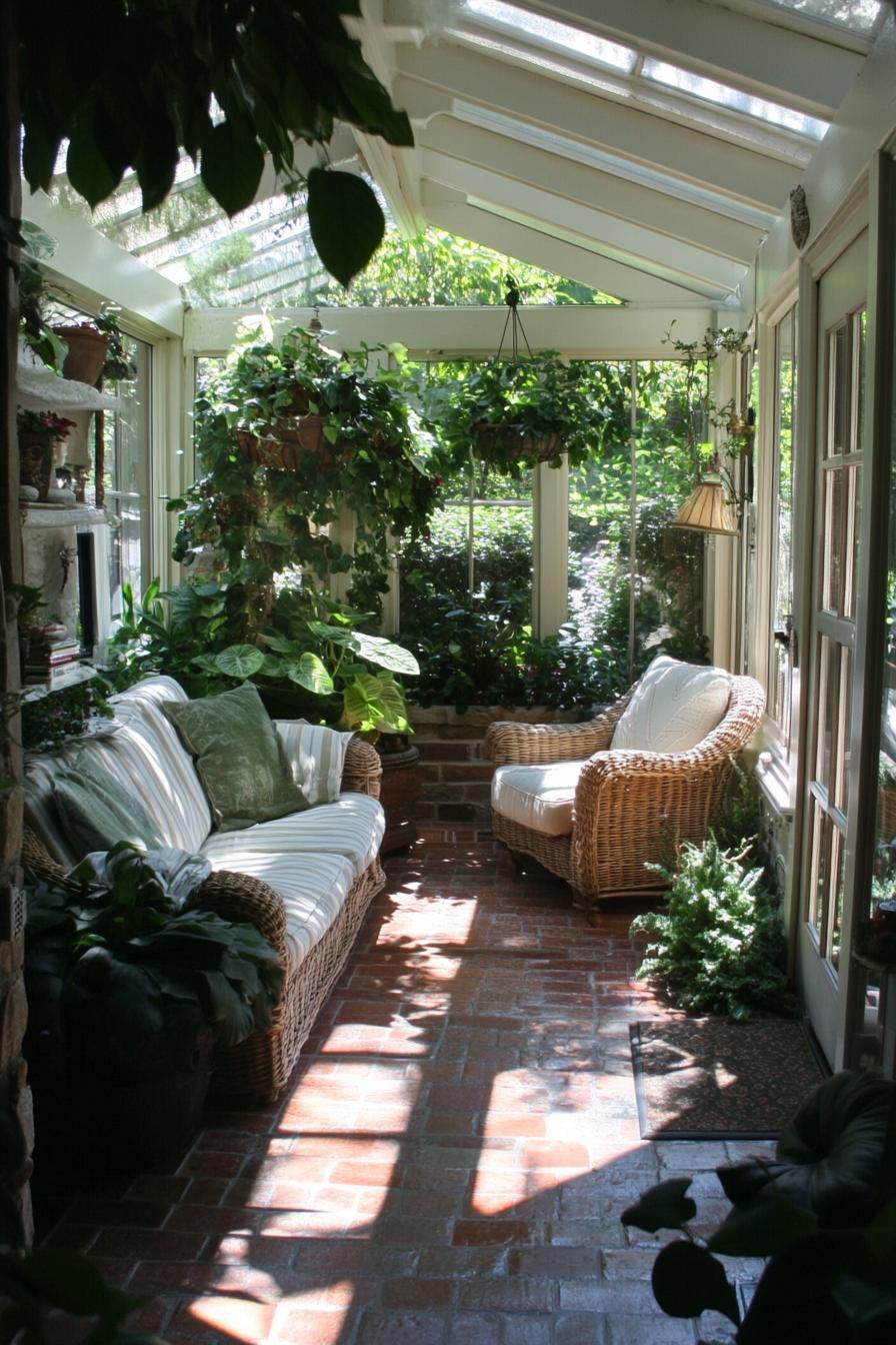 modern English cottage sunroom with indoor garden 1