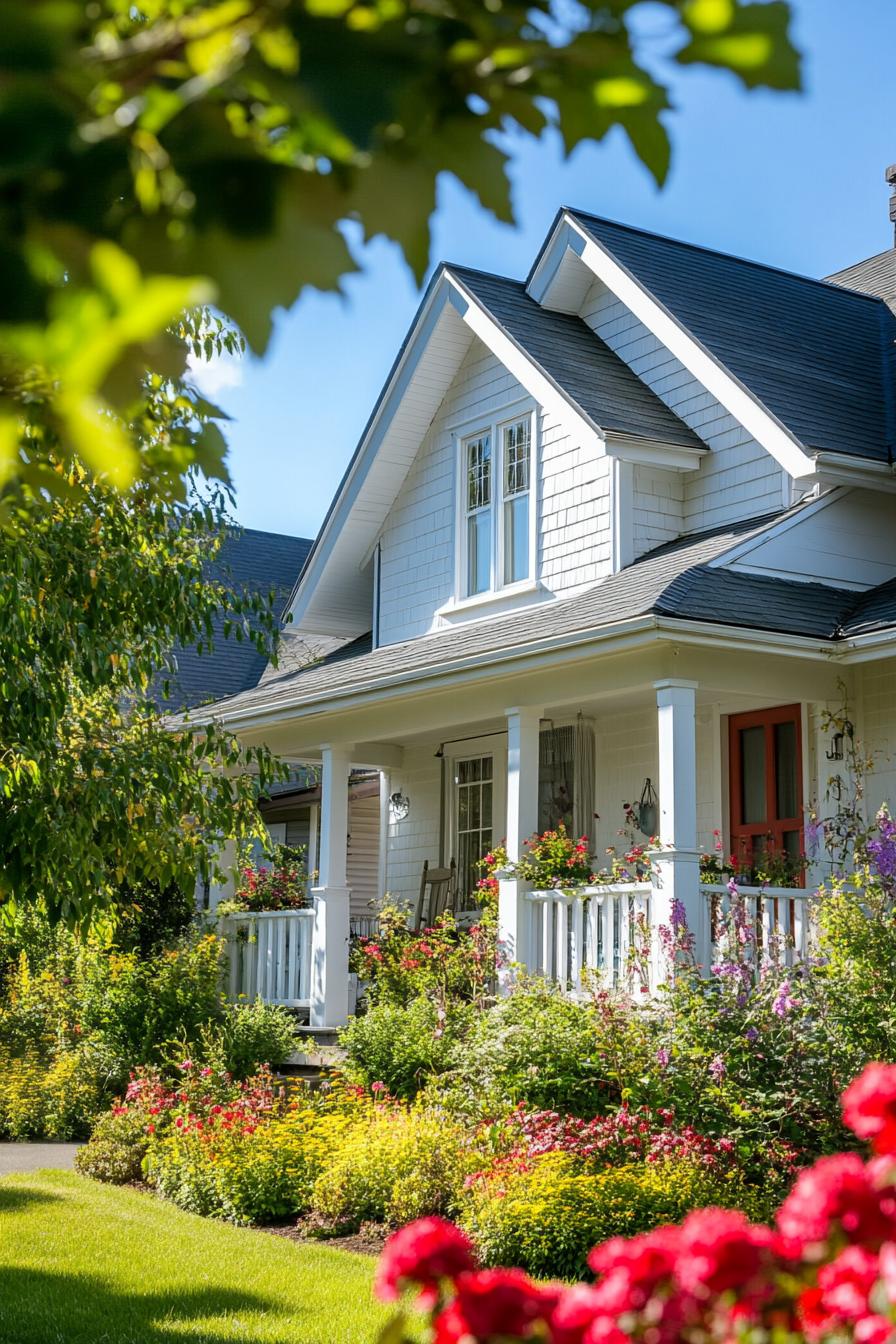 suburban house with clapboard siding 1