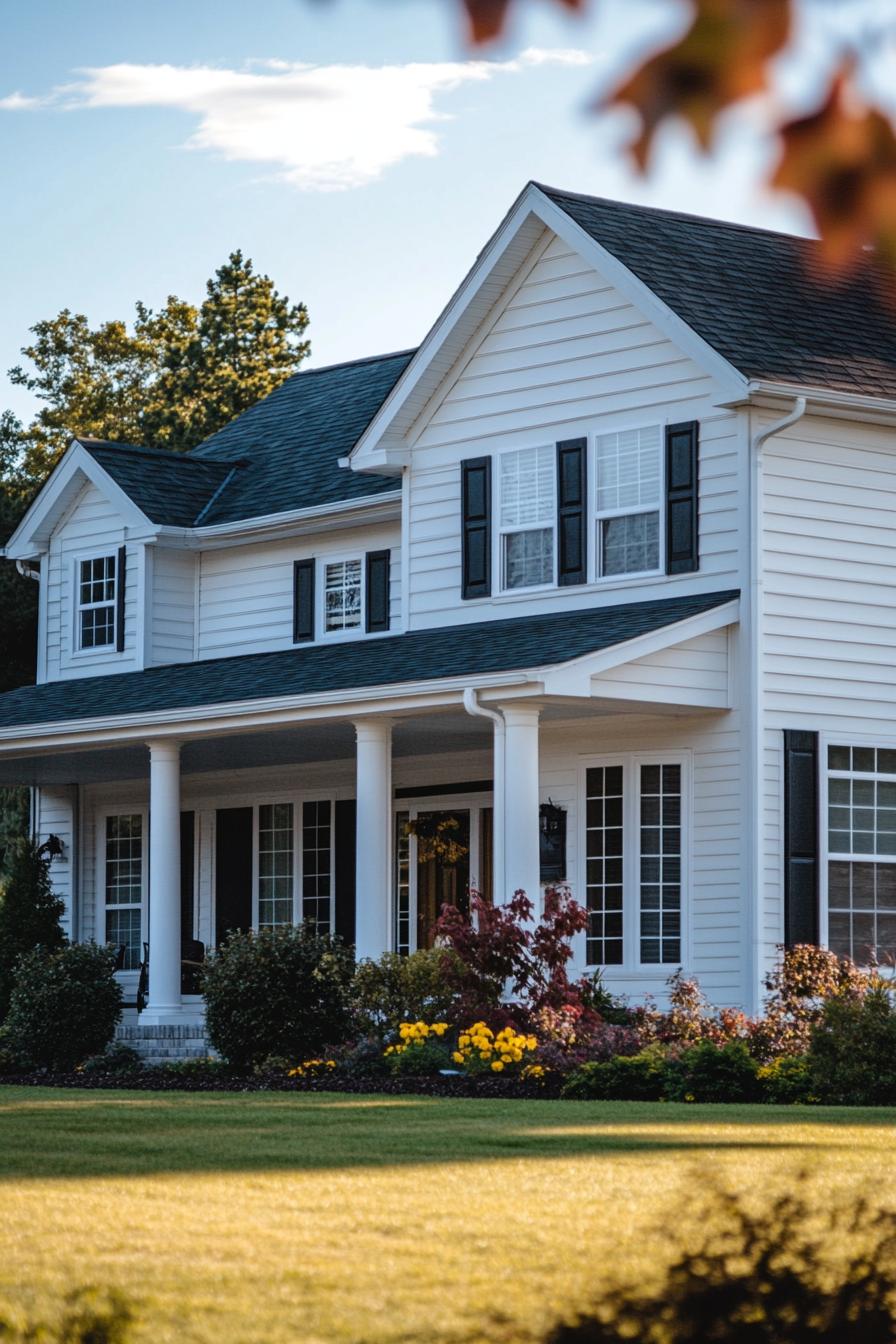 suburban house with clapboard siding 2