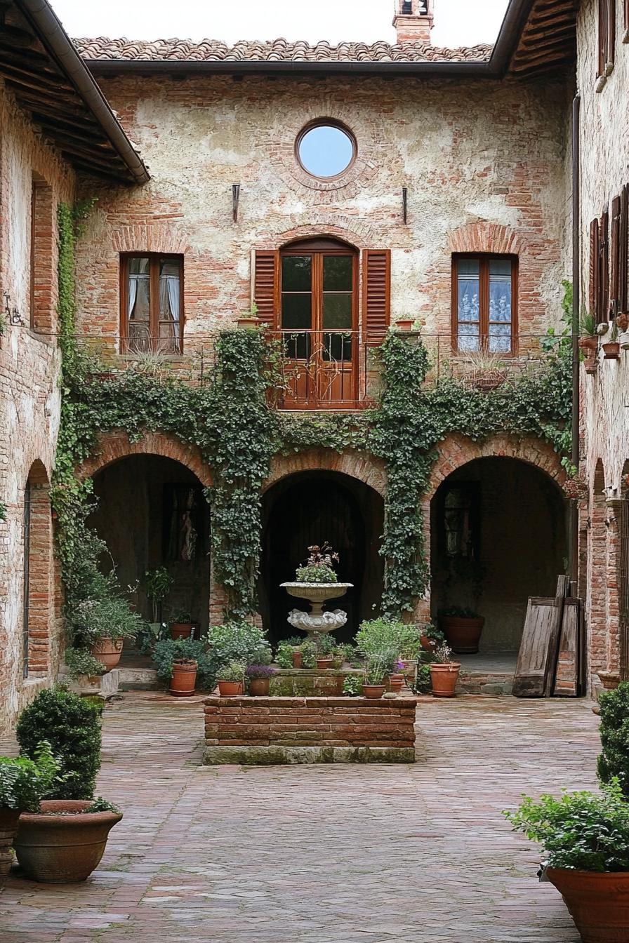 tuscan house courtyard