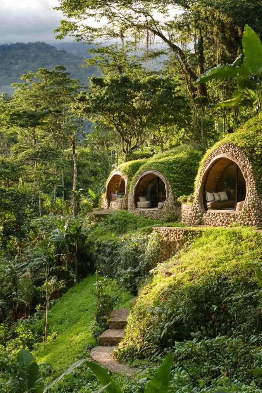 earth sheltered cabins in a tropical mountain site 2