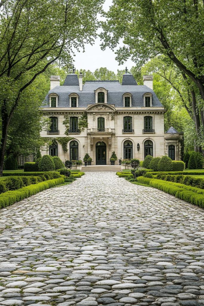 elegant mansion in a park