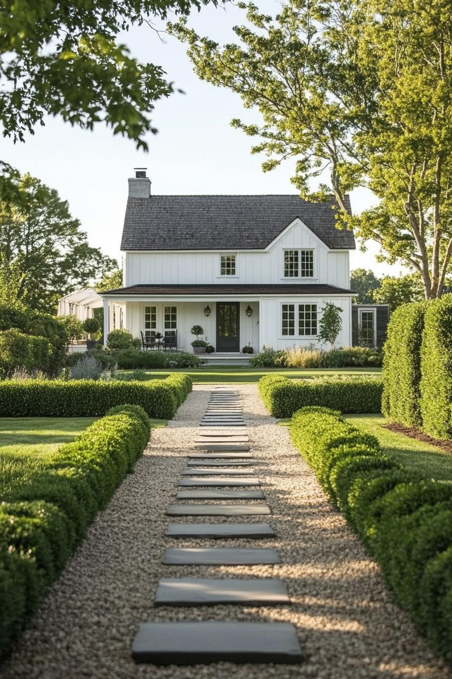 modern farmhouse paths with veggie hedges 2