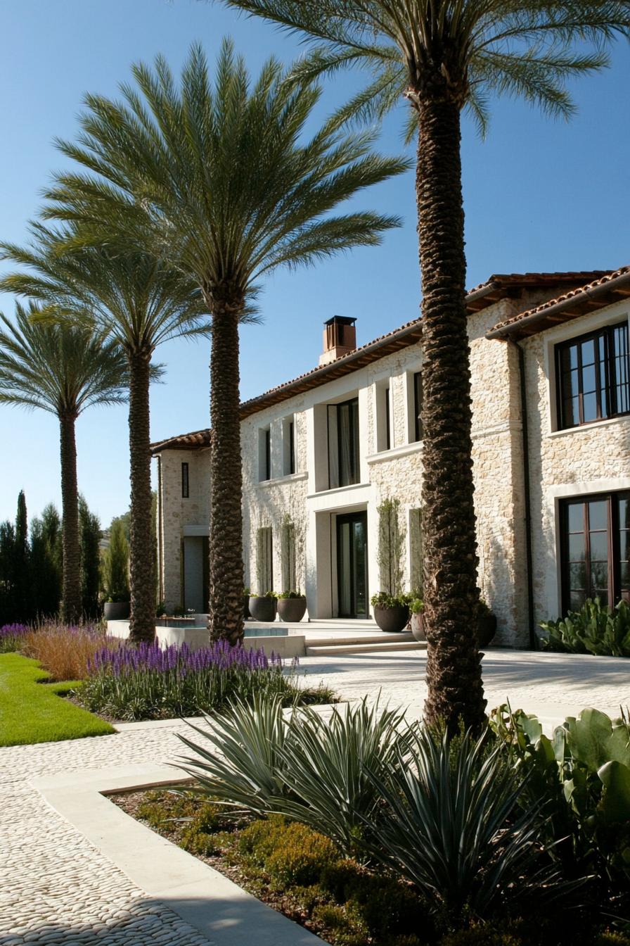 modern tuscan house with palm trees 2