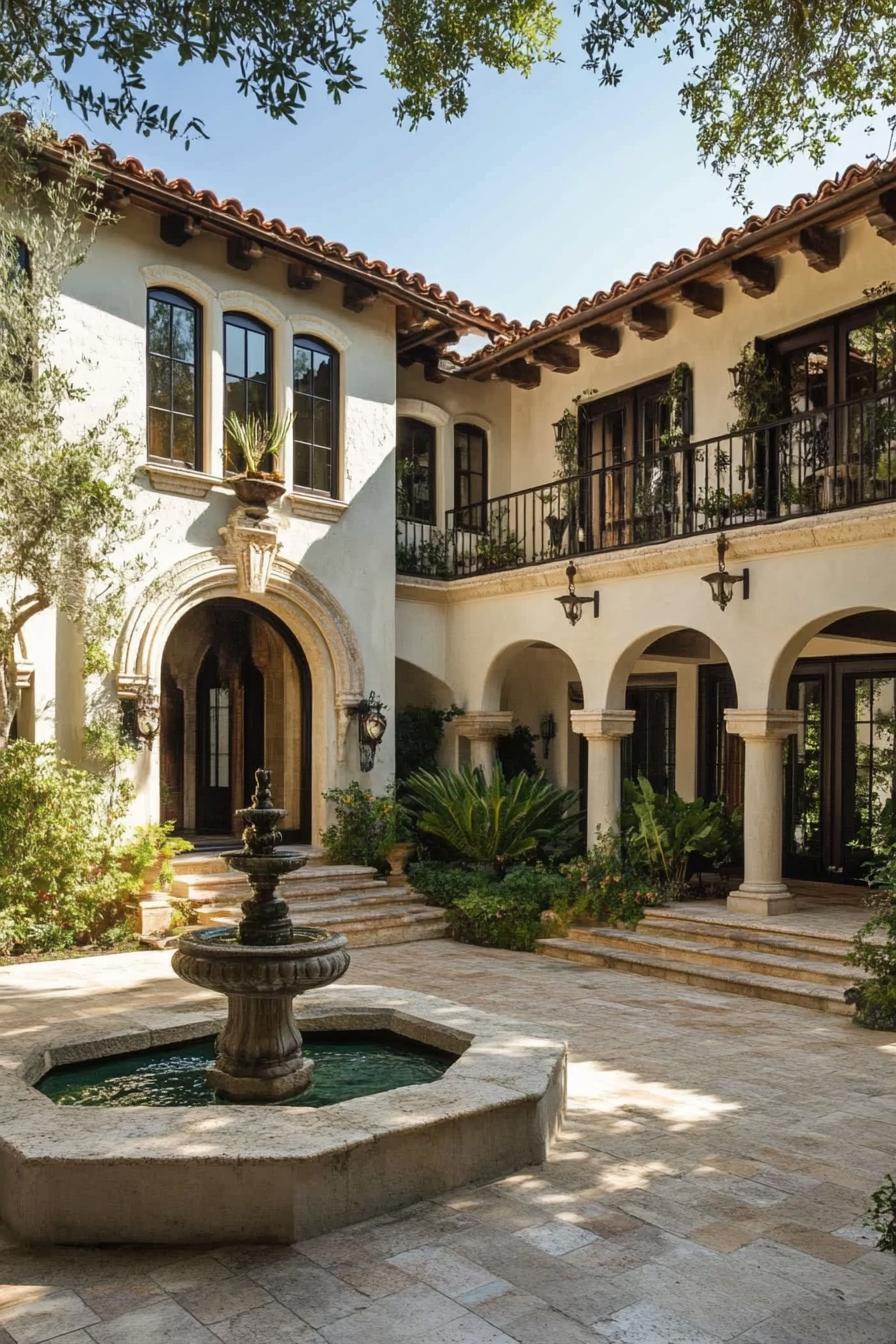 mediterranean house with arched courtyard 2