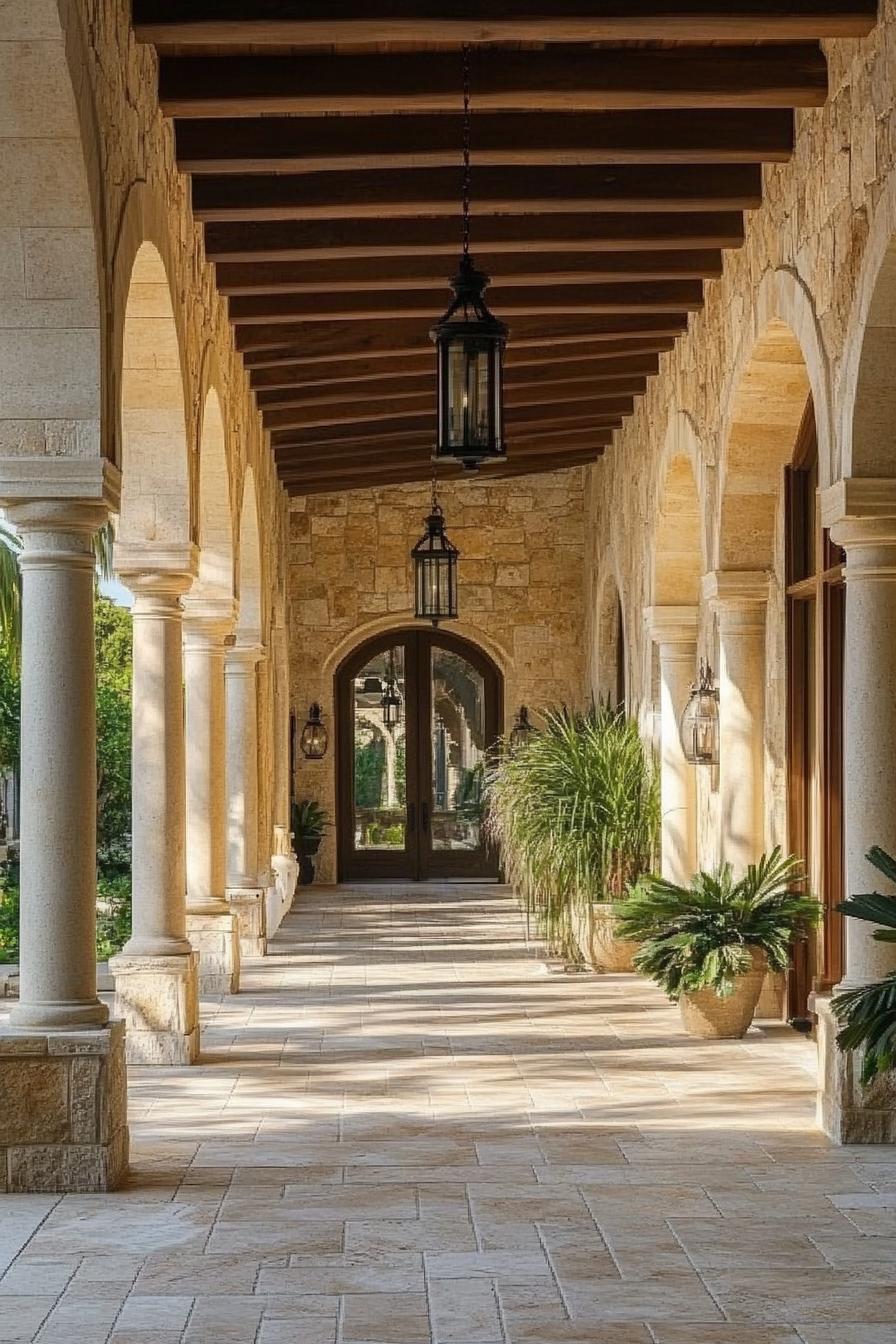 mediterranean house with marble arches 2