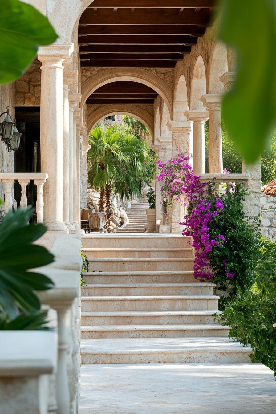 mediterranean house with marble arches 3