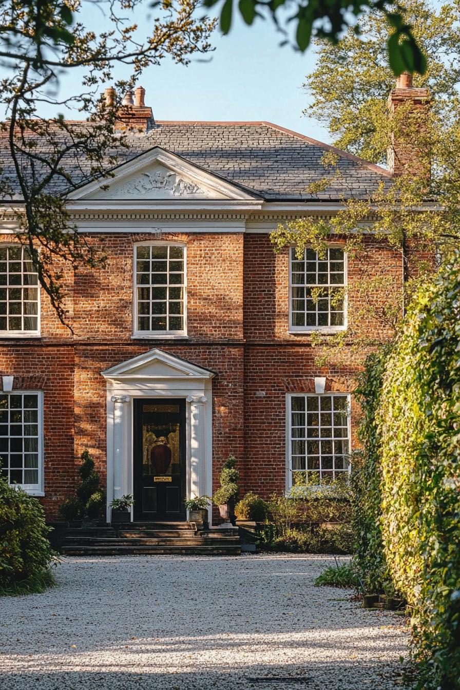 red brick georgian house revival 2