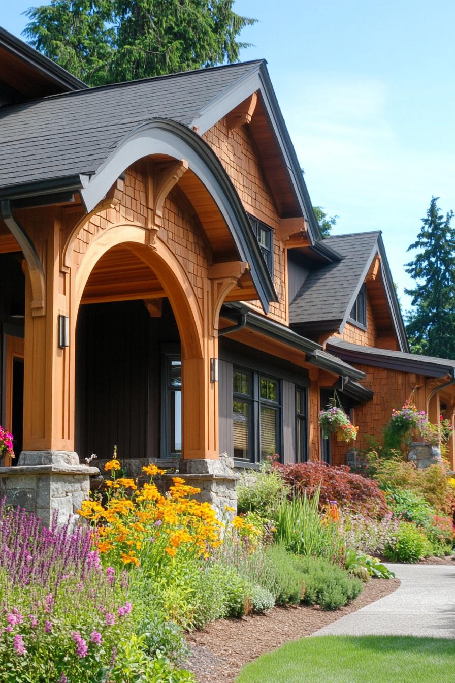 craftsman style house with arches