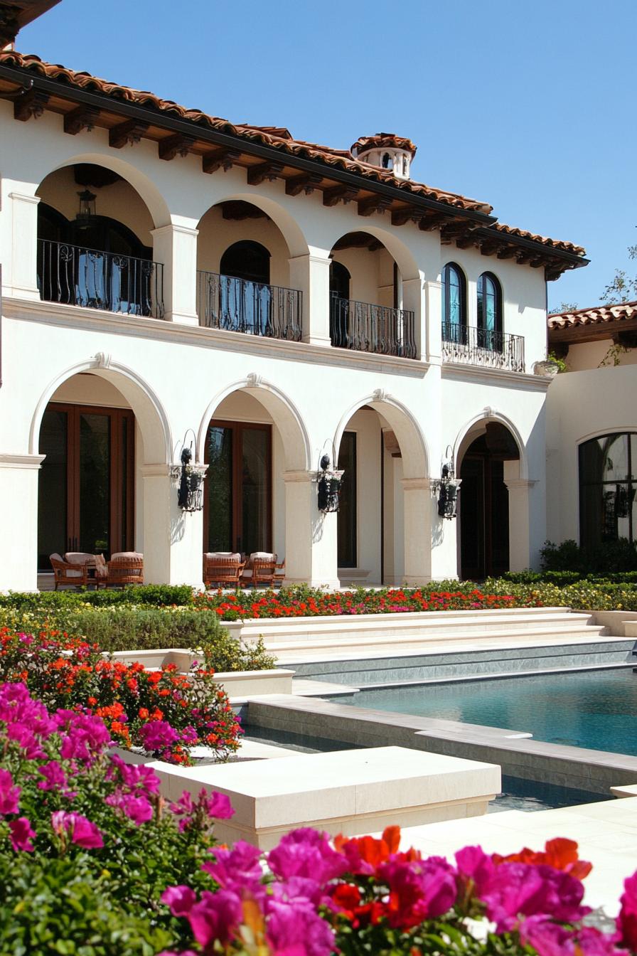 new mediterranean house with stucco arches 1