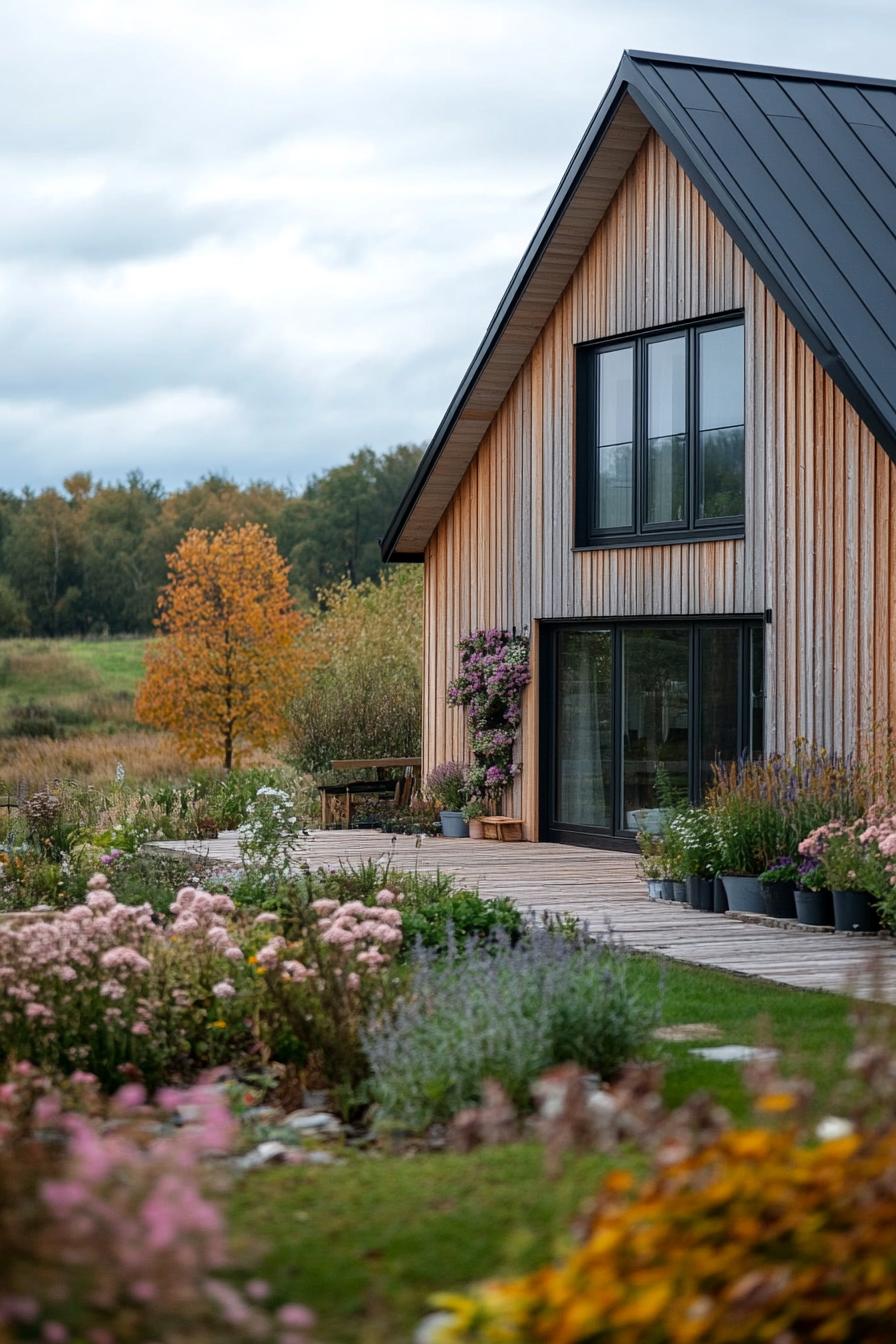 modern farmhouse with vertical garden in beautiful Scandinavian valley 3