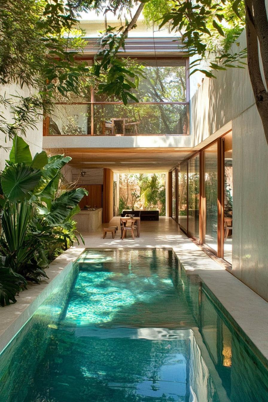 modern small courtyard pool with garden 2