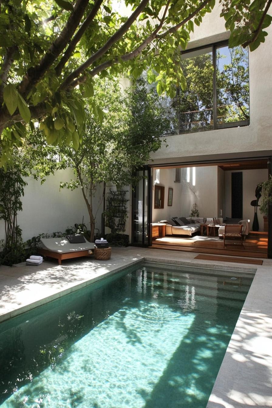 modern small courtyard pool with garden 3