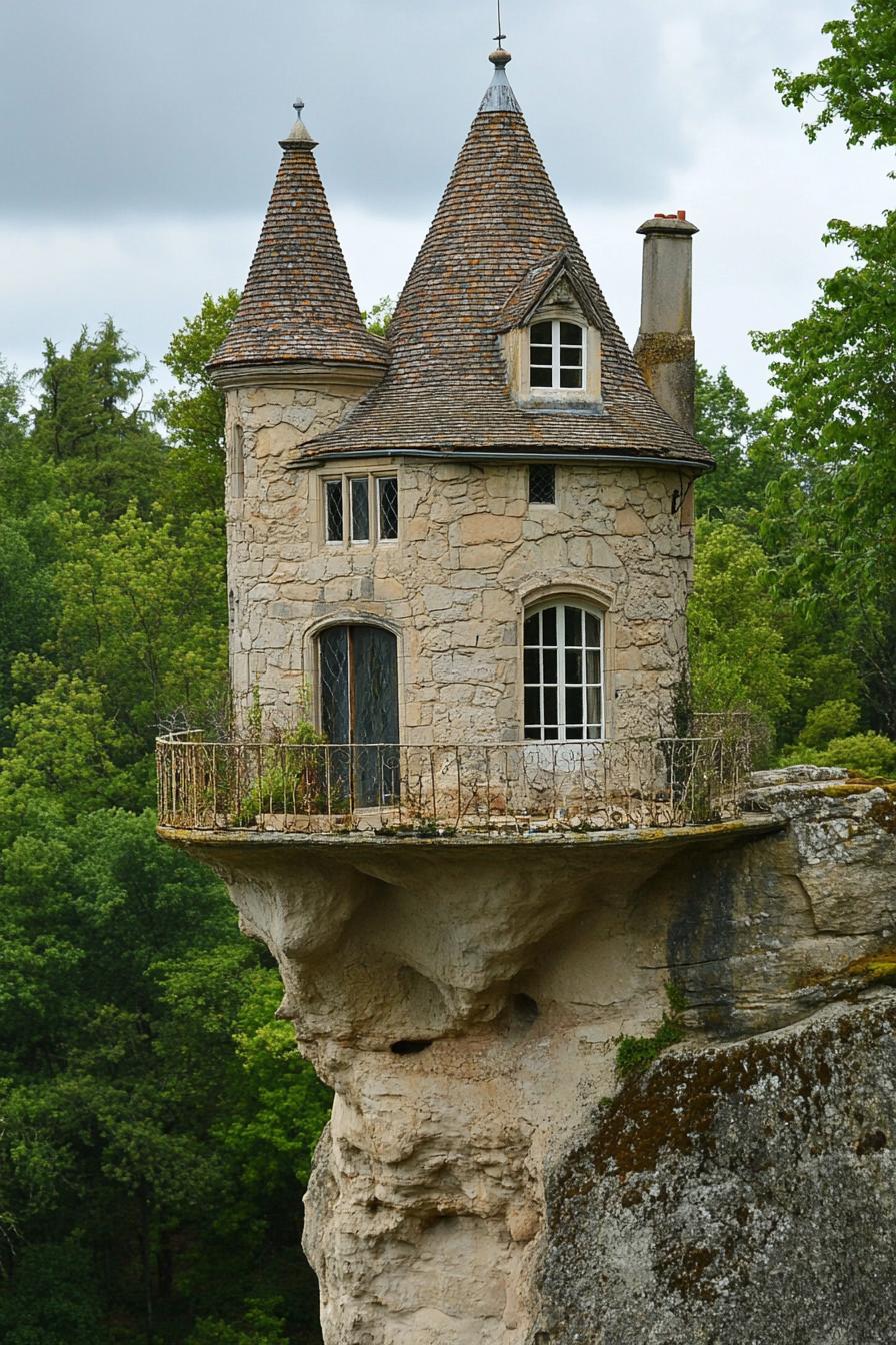 castle house built on a high pedestal 1