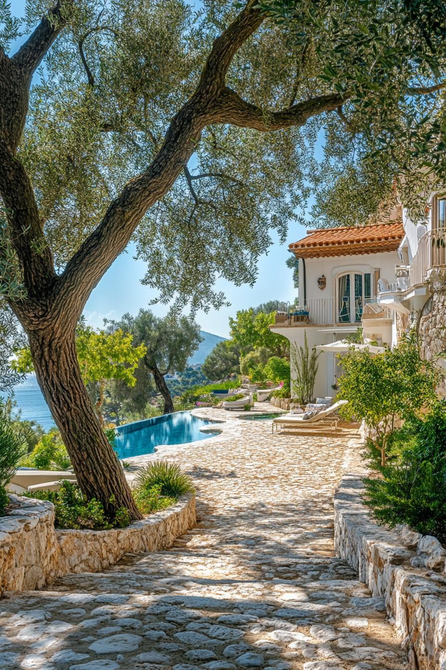 dream mediterranean luxury villa beachfront with olive tree garden and pool 1