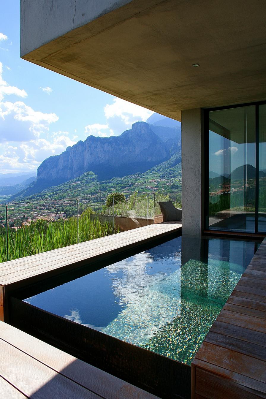 modern balcony small infinity pool mountain view 2