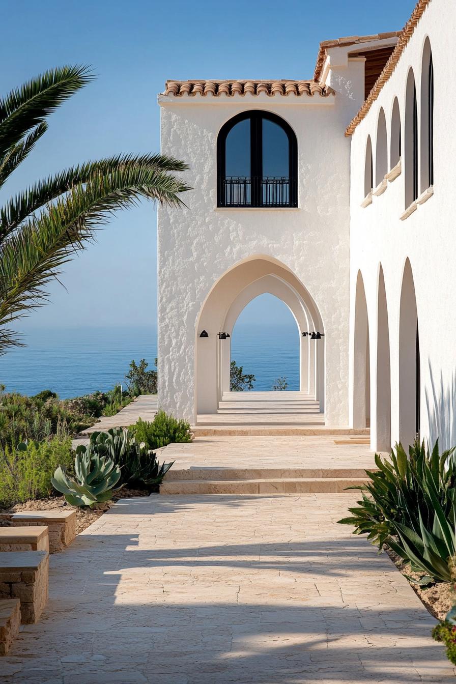 new mediterranean house with Moorish Horseshoe Arches in stunning mediterranean landscape 1