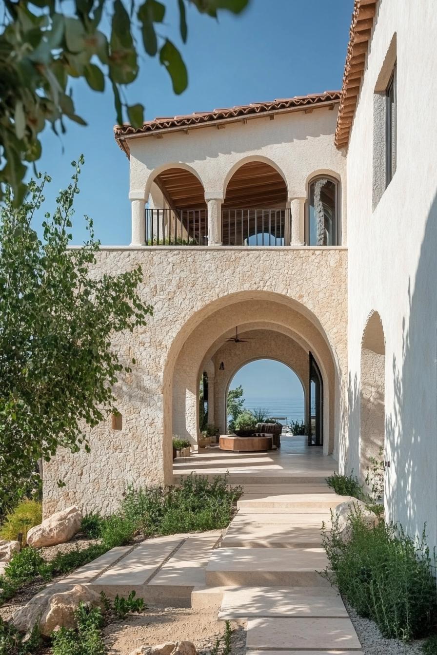 new mediterranean house with Moorish Horseshoe Arches in stunning mediterranean landscape 2