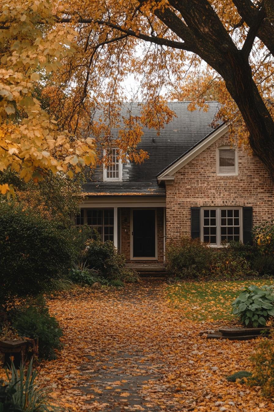 suburban house exterior moody autumn 1