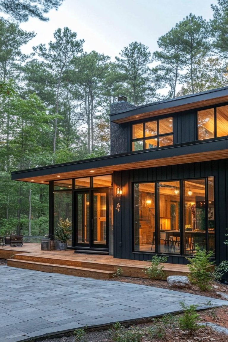 Mid Century Modern House Exterior Dark: Timeless Elegance with Bold Charm