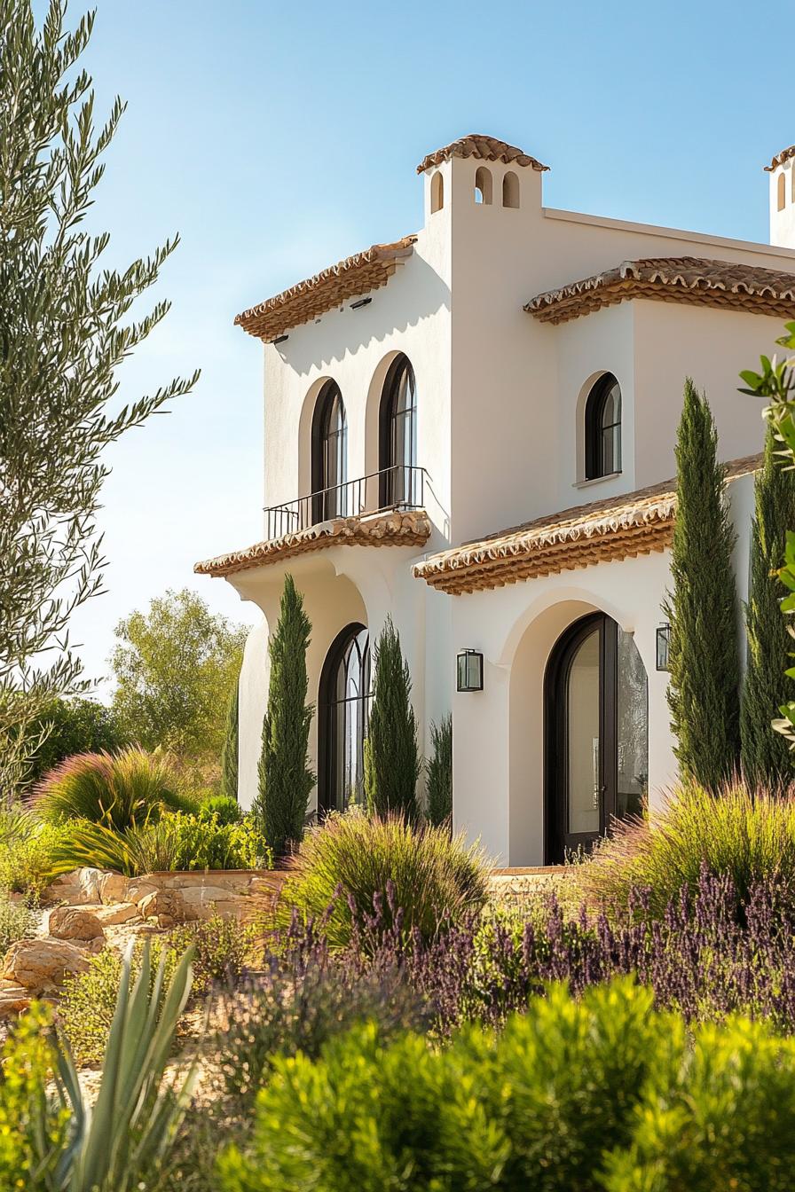 new mediterranean house with Pointed Gothic Arches in stunning mediterranean landscape 1