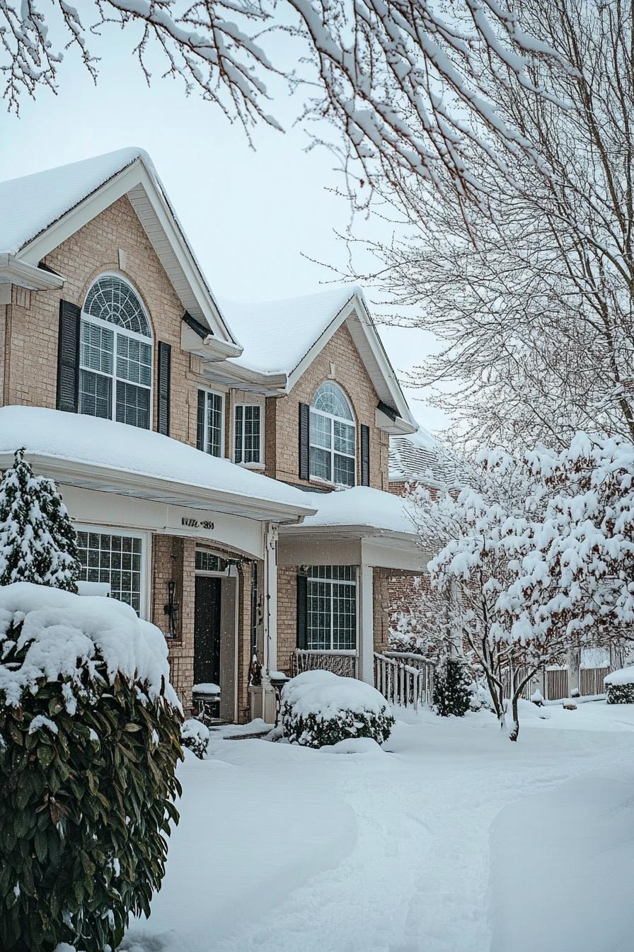 suburban house exterior in winter 4