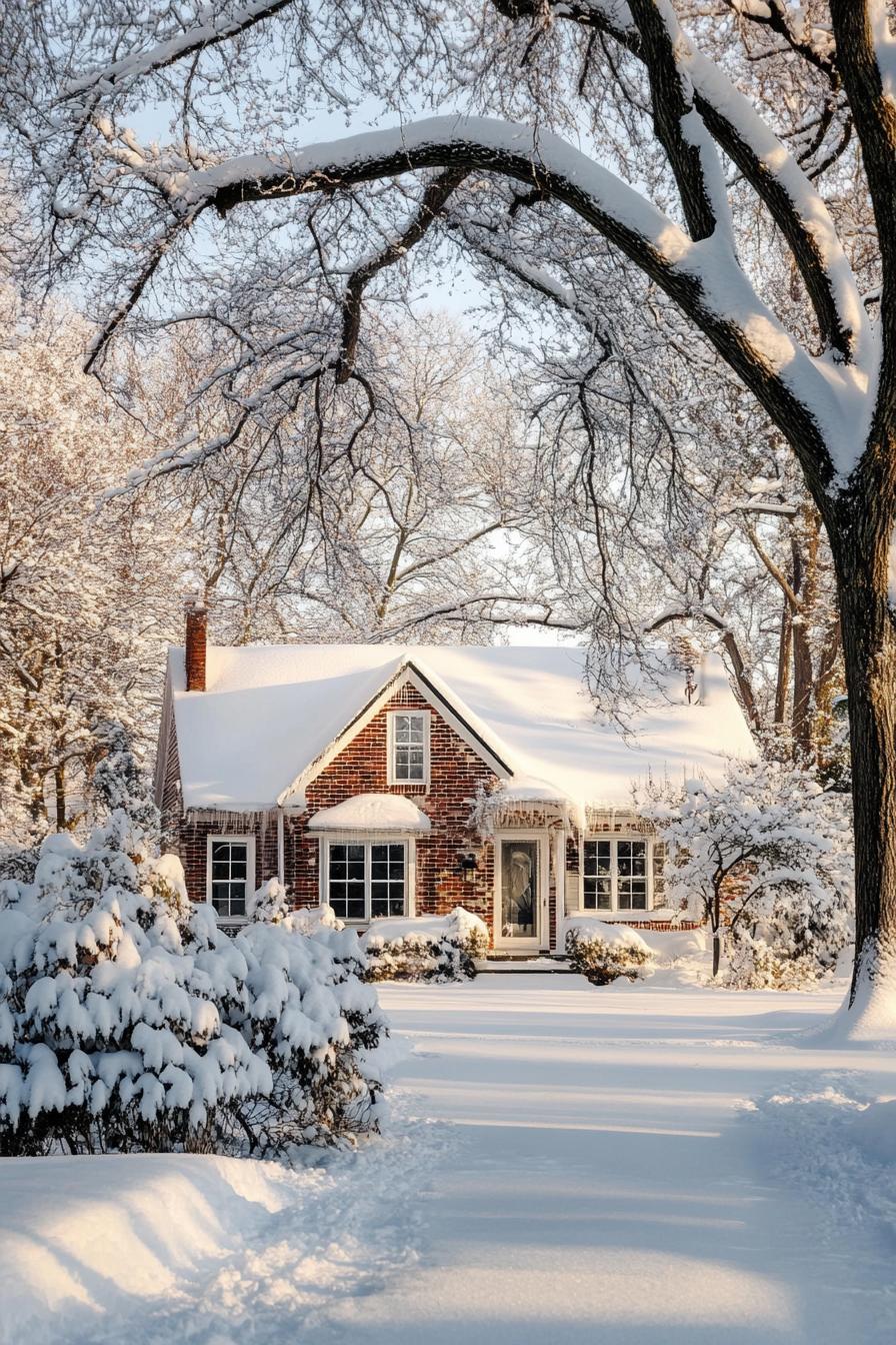 suburban house exterior in winter 6