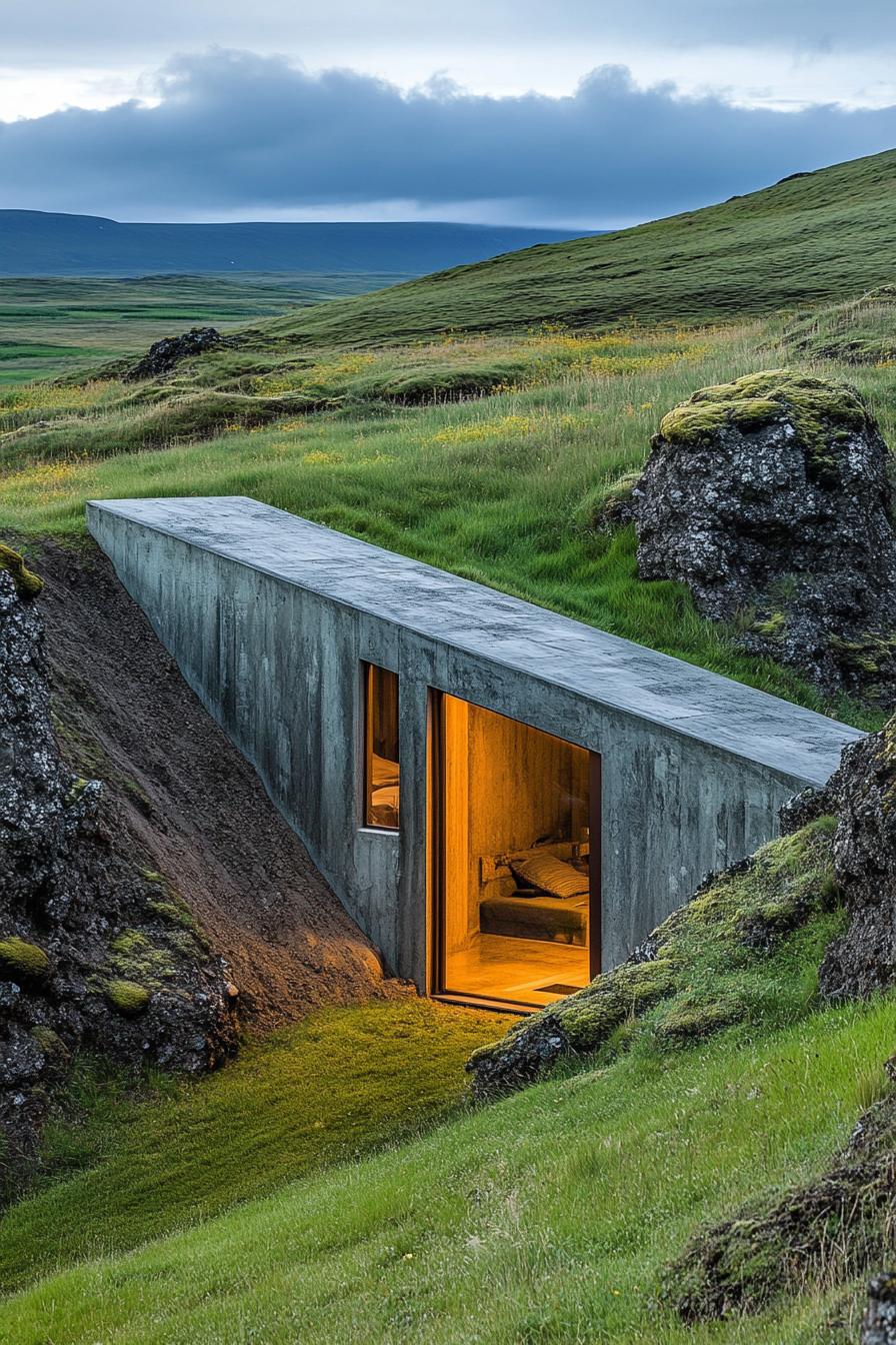 unusual earth sheltered house in Icelandic landscape 1